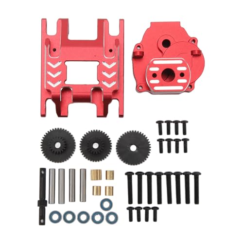 EVTSCAN RC -Getriebe -Montage Aluminiumlegierungsgetriebe Getriebe und Basis -RC -Auto -Upgrade -Teile (Red) von EVTSCAN