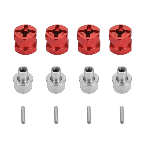 EVTSCAN RC Hex Hub -Verlängerungsantriebsadapter 12mm Rad Sechskantadapter für axiale HSP Redcat HPI RC -Auto (Red) von EVTSCAN