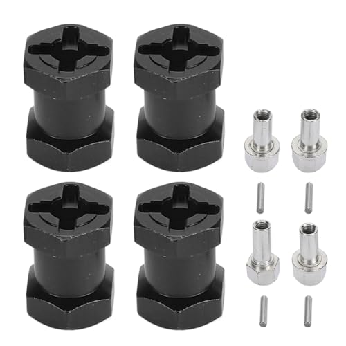 EVTSCAN RC Rad Hex Spacer Aluminiumlegierung Stabile Leistung 4pcs Universal Hub -Erweiterungen 17mm Länge anwendbares RC -Modell (Black) von EVTSCAN