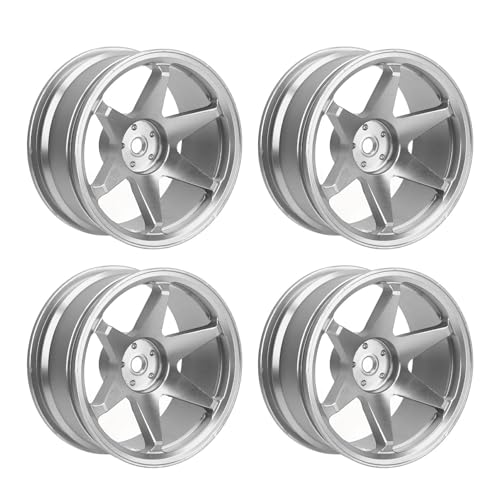 EVTSCAN RC Wheel Hub Aluminiumlegierung CNC -Bearbeitung wiederverwendbarer 4pcs Rad Felgen 1/10 RC -Autozubehör (Silver) von EVTSCAN