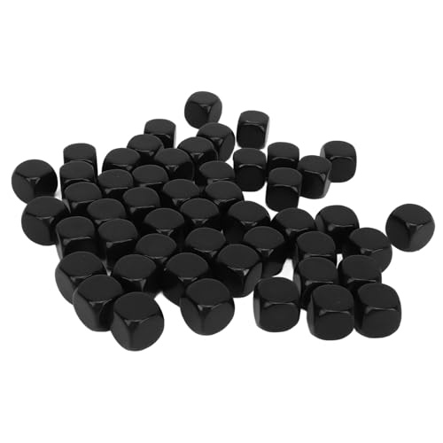 Leere sechsseitige Würfel -Würfelwürfel DIY Aufkleber Mathematikunterricht für Brettspiele, 50 PCS (Black) von EVTSCAN