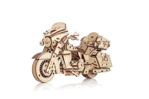 EWA Eco-Wood-Art 3D Puzzle Motorrad 3D Holzpuzzle mit Aufziehmechanismus, Gummirädern und beweglichen Teilen 273 Teile DIY Motorrad 3D Puzzle Erwachsene & Jugendliche ab 14 Jahren von EWA Eco-Wood-Art