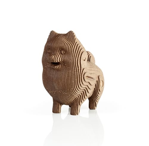 EWA Eco-Wood-Art COINBANK: Dog Einmal zusammengebaut, Wird Dieser 3D-Innenbaukasten zu einem funktionalen Sparschwein mit einem Schlüssel zum Öffnen von EWA Eco-Wood-Art