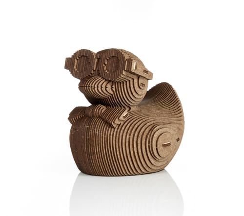 EWA Eco-Wood-Art COINBANK: Duck Einmal zusammengebaut, Wird Dieser 3D-Innenbaukasten zu einem funktionalen Sparschwein mit einem Schlüssel zum Öffnen von EWA Eco-Wood-Art