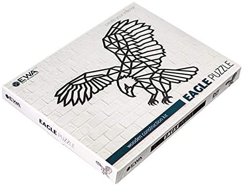 EWA Eco-Wood-Art Eagle EWA EcoWoodArt Holzpuzzles Design-Polygonales Puzzle Adler-Souvenir, Geschenk, Küche, Wohnkultur, Interieur, Schwarz von EWA Eco-Wood-Art