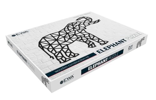 EWA Eco-Wood-Art Elephant EWA EcoWoodArt Holzpuzzles Design-Polygonales Puzzle der Elefant-Souvenir, Geschenk, Küche, Wohnkultur, Interieur, Schwarz von EWA Eco-Wood-Art