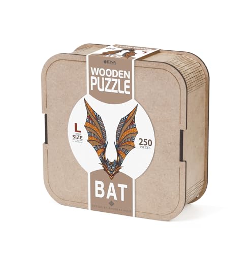 EWA Eco-Wood-Art - Fledermaus L Holzbox - Farbige Holzpuzzle für Jugendliche und Erwachsene - DIY-Bausatz, Selbstmontage, kein Kleber erforderlich - 250 Stück EWA Eco-Wood-Art - Fledermaus L Holzbox - Farbige Holzpuzzle für Jugendliche und Erwachsene - DIY-Bausatz, Selbstmontage, kein Kleber erforderlich - 250 Stück von EWA Eco-Wood-Art