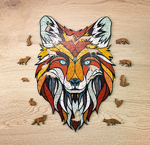 EWA Eco-Wood-Art - Fuchs L Holzkiste - Farbige Holzpuzzle für Jugendliche und Erwachsene - DIY-Bausatz, Selbstmontage, kein Kleber erforderlich - 640 Stück, Vielfarbig von EWA Eco-Wood-Art