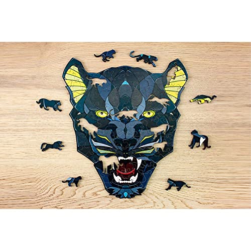 EWA Eco-Wood-Art - Panther - Farbige Holzpuzzle für Jugendliche und Erwachsene - DIY-Bausatz, Selbstmontage, kein Kleber erforderlich - 102 Stück, Panther Puzzle, Mehrfarbig von EWA Eco-Wood-Art