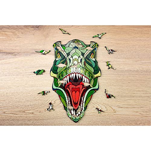 EWA Eco-Wood-Art - T-Rex - Farbige Holzpuzzle für Jugendliche und Erwachsene - DIY-Bausatz, Selbstmontage, kein Kleber erforderlich - 129 Stück von EWA Eco-Wood-Art