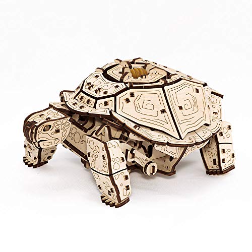 EWA Eco-Wood-Art Turtle 3D Holzpuzzle für Jugendliche und Erwachsene-Mechanisches Schildkröte Modell-DIY-Bausatz, Selbstmontage, kein Kleber erforderlich-269 Stück, Natürlich von EWA Eco-Wood-Art