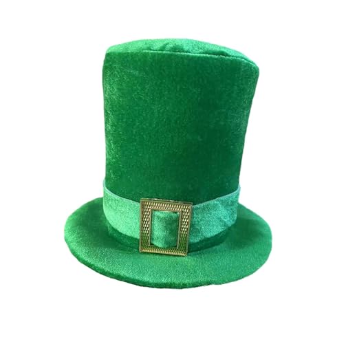 EWFAS Hut Irischer Mann, Filz Hut für Faschingskostüme, Kopfbedeckung für Kostüme, Karneval, St. Patricks Day, Mottoparty, Zylinder Hut grün, Kopfbedeckung, Accessoire von EWFAS