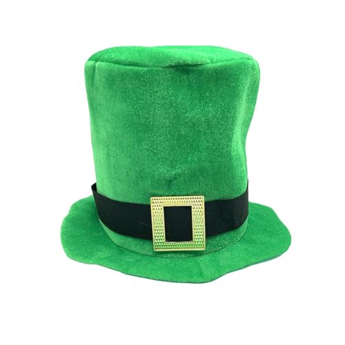 EWFAS Hut Irischer Mann, Filz Hut für Faschingskostüme, Kopfbedeckung für Kostüme, Karneval, St. Patricks Day, Mottoparty, Zylinder Hut grün, Kopfbedeckung, Accessoire von EWFAS