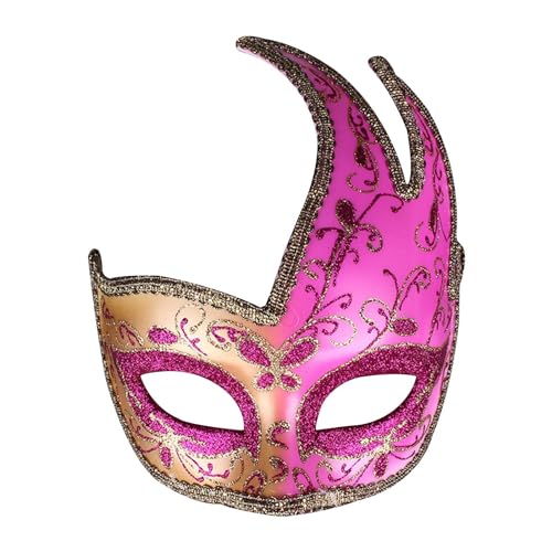 EWFAS Maskerade Maske mit Feder, Frauen Venezianische Maske Halloween Party Cosplay Karneval Maske Karneval Augenmaske für Fasching Spitzenmaske Kostüm Party Maskenball von EWFAS