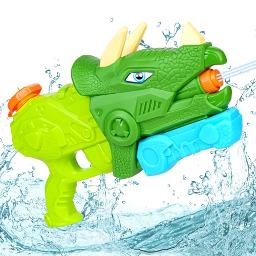 Wasserpistole für Kinder, 650ml Wasserspritzpistole Spielzeug Große 8-10 Meter für Jungen und Mädchen Erwachsene Dino Spritzpistole Wasser Water Gun für Party Garten Schwimmbad Strand von EWRTIUQA