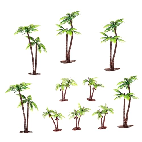 EXAOMBLE 10St Artificial Tree plastikbaum Kunstbaum Sandtisch Dekoration Modellbau Landschaft gefälschte Pflanze Geld Deck Mikro-Pflanzenornament Mini-Layoutmodell im Querformat Green von EXAOMBLE