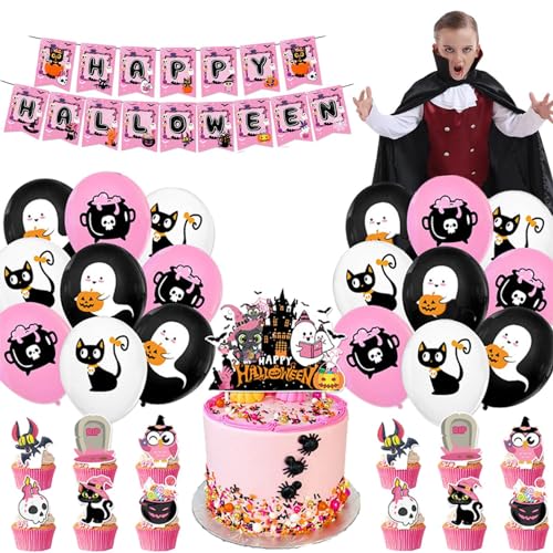 EXBERT Halloween-Kuchen-Topper-Set aus Papier | lebendige Halloween-Geister-Ballon-Dekoration, Halloween-Dekorationen für Schlafzimmer, Esszimmer, Wohnzimmer, Balkon, Flur, Garten von EXBERT