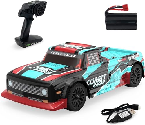 EXBONZAI RC Car 1:12 Scale Remote Control Cars 2.4G 4WD RC Allroad Car 48km/h High Speed Rennauto All Terrain RTR with 2 Rechargeable Batteries Red Shell for Boys and Adults (Red) von EXBONZAI