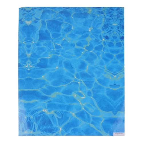 EXCEART 1 Blatt Aufkleber Mit Wasserstruktur Vinylfolie Für Die Arbeitsplatte Wasserwellenbasis Aufkleber Aus Papier Für Dielen Wandtattoo Wasserkorn Gefälschter Flussstützpunkt PVC Blue von EXCEART