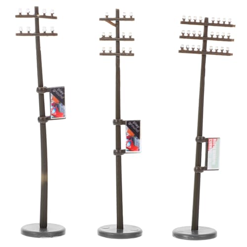 EXCEART 1 Satz Telefon Mast Modell Telegraph Mikrotelegrafenmasten Mini-puppenhaus Telegrafenmast Miniaturmodell Straßenlaternen Für Modelleisenbahnen Telegrafenmastmodell Selber Bauen Abs von EXCEART