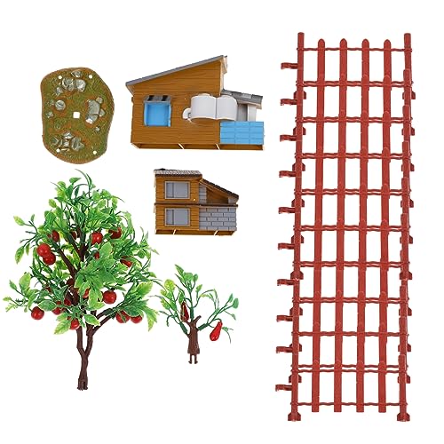 EXCEART 13st Simulierter Hauszaun Farmszenenmodell Lichter Tieraufkleber Strumpffüller Für Spielzeugtiere Spielzeugzaun Für Nutztiere Puzzle- Baum Dinge Heimdekoration PVC von EXCEART