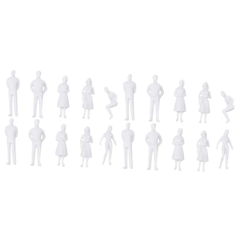 EXCEART 20 STK Miniaturdekoration Modellbahnleute Menschliche Miniaturfiguren Mini-People-Modelle Modelleisenbahnfiguren Puppenhaus-miniaturen Modelleisenbahnen Statue Weiß Pack Sandkasten von EXCEART