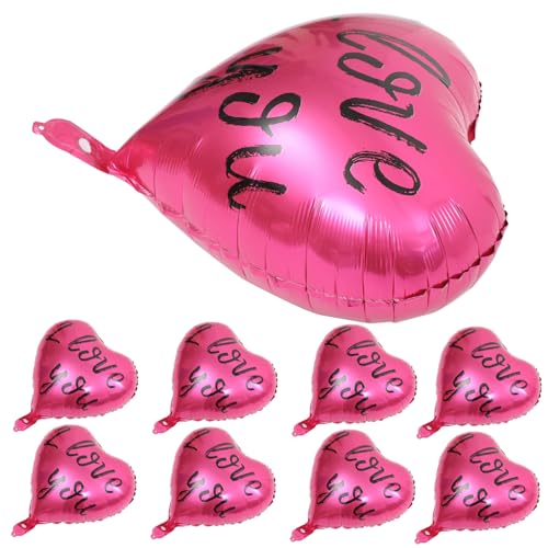 EXCEART 20 Stück rote Liebesherzluftballons Ballons Dekoration party feier luftballons Ballonbogen liebe Folienballons Hochzeitsballon Ballondekore aus Aluminiumfolie Ballon sortiert Rosy von EXCEART