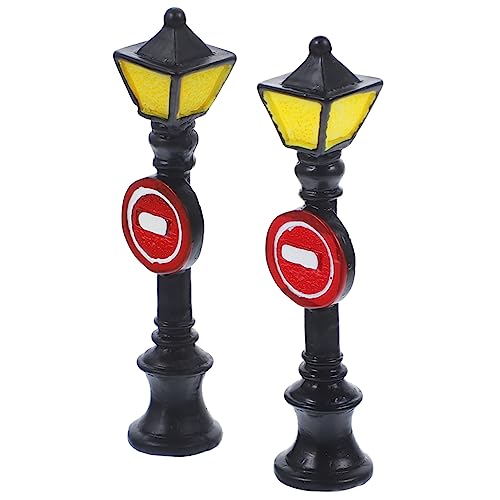 EXCEART 2st Modell Straßenlaterne Mini-lampen-kit Miniatur-puppenstuben-tischlampe Mikroskopisches Modelllicht Miniatur-straßenlaternen des Dorfes Für Lampenspielzeug Fee Lampe Harz von EXCEART