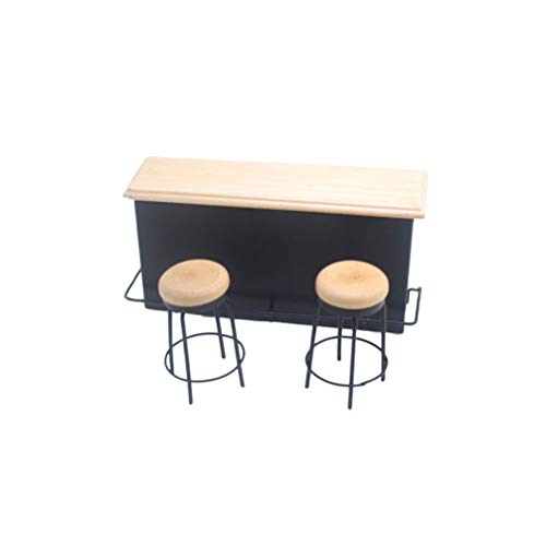 EXCEART 3 Stk Couchtisch Für Puppen Minibar-Schreibtisch Miniatur-bardekoration Schreibtisch Minibar Miniatur-hocker-Spielzeug Puppenhaus Puppen Couchtisch Mini-bar Zubehör Barhocker Kind von EXCEART