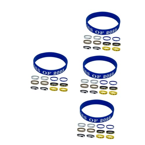 EXCEART 4 Sätze Abschlussarmband High School Abschlussarmbänder Abschlussarmbänder Für Klasse 2025 Partygeschenke Abschluss Silikonarmbänder 2025 24 Stück * 4 von EXCEART