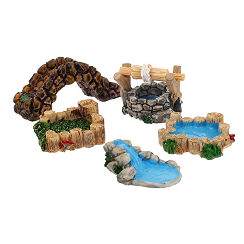 EXCEART 5st Antike Harzornamente Märchenbrücke Landschaftsdekor Teichdekoration Dekorationen Für Miniaturaquarien Mini-leuchtturmfigur Terassendeko Mini-Ornament Gartenverzierung Aus Harz von EXCEART