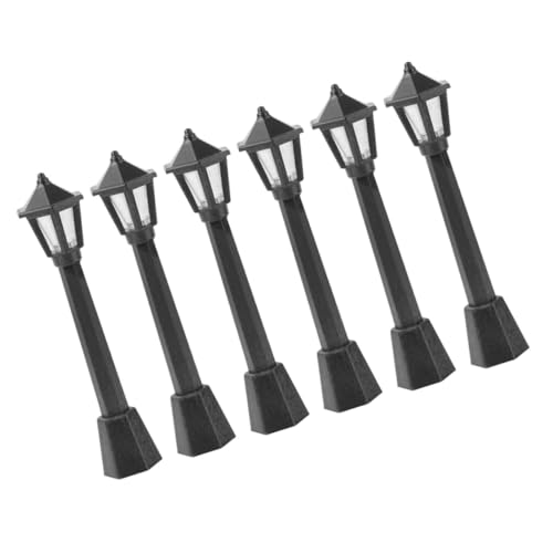 EXCEART 6St Ornament ästhetisch Modelleisenbahnlampe Modellbau lampen Modellbau Beleuchtung puppenhaus zubehör Mini-Lampenmodell Spielhaus Lichtmodell Plastik Black von EXCEART