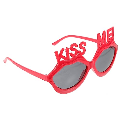 EXCEART Abgefahrene Sonnenbrille Irreguläre Sonnenbrille Strandsonnenbrille Single Party Brille Lustige Brillenkinder Foto Props Brillen Nachtclub-lippenbrille Cosplay Plastik von EXCEART