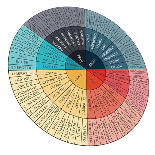 EXCEART Emotion-Rad-Aufkleber Emotionsdiagramm Für Kinder Diagramm Der Gefühle Emotion-kreisdiagramm-Aufkleber Farbrad-Poster Gefühlsrad Wandtattoo „emotionsrad“. Emotionsrad-Diagramm PVC von EXCEART