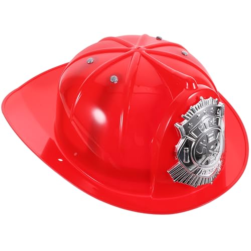 EXCEART Kinder-Feuerwehrmann-Helm Neuheit - Feuerwehrhelm für Kinder - Cosplay-Hut für Feuerwehrmann-Party & Halloween-Kostümzubehör - Rot von EXCEART