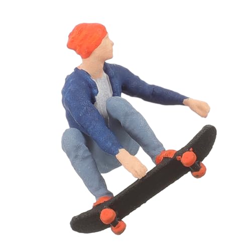 EXCEART Miniatur-Puppenmodell der Skateboard-Serie im Maßstab 1:64 Skateboard-Menschen-Figur Mini-Menschenfiguren Spielzeug Dekor Miniaturen Mini-Mensch-Modell-Schmuck Schurke um Harz von EXCEART