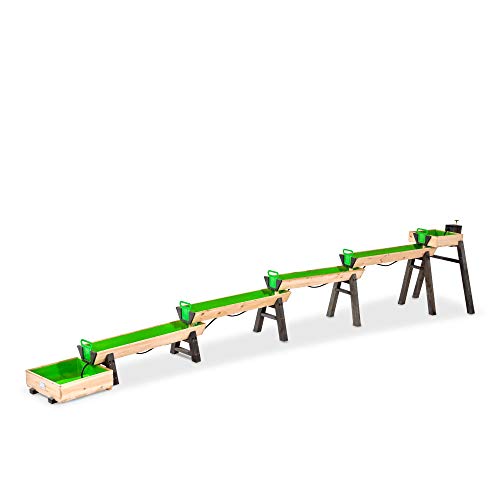 EXIT AquaFlow Wasserbahn Mega-Set - Wasser-Spielbahn mit Schleusen - Inklusive Wasserpumpe - Für Kinder - Nachhaltig 100% FSC Zedernholz - Extra Lang - 475x93x88cm von EXIT TOYS