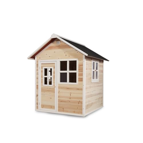 EXIT Toys Loft 100 Holzspielhaus für Draußen - Gartenhaus aus Holz für Kinder mit wasserdichtem Dach - Einfache Montage - 100% FSC Zedernholz - TÜV-Zertifiziert - 149x135x159cm - Natur von EXIT TOYS