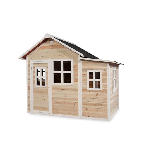 EXIT Toys Loft 150 Holzspielhaus mit Anbau für Draußen - Gartenhaus aus Holz für Kinder - Wasserdichtes Dach - Einfache Montage - 100% FSC Zedernholz - TÜV-Zertifiziert - 188x149x159cm - Natur von EXIT TOYS