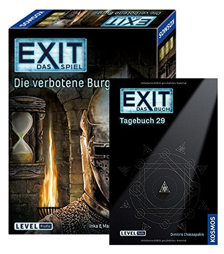 EXIT Kosmos Spiele 692872 Spiel, Die verbotene Burg, Escape Room Spiel für Zuhause Level Profi Buch - Tagebuch 29 -144 Seiten mit Rätseln und Quizthemen von ZYZYZK