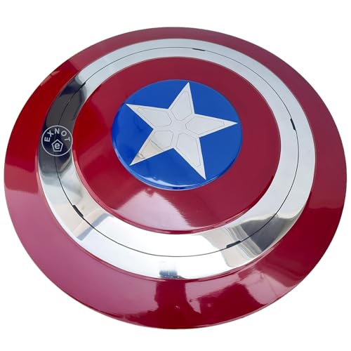 Captain America Schild Prop Handgefertigte Replik First Avenger Shield Metall Replika, Rot, Blau und Silber, Runde Form von EXNOT