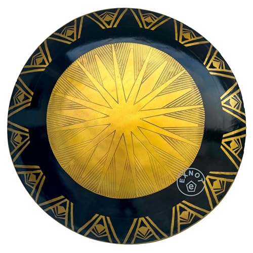 Dekorative Wandhalterungsplatte mit Sonnen-Design-Schild, Schwarz und Gold, 55 cm Durchmesser, Heimdekor-Schild von EXNOT