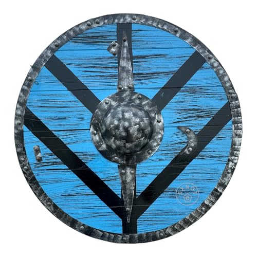 Wikinger Schild Ornament mit Legartha Shield Maiden Design, 61 cm, blau und schwarz Wikinger kämpfen mit diesem auffälligen Schild. von EXNOT