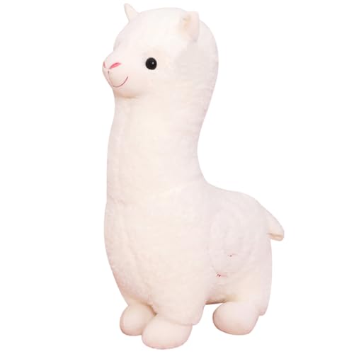 EXOSSBA Alpaka Kuscheltier, Stand Alpaka Stofftier Plüschtier, Kawaii Weiche Kuscheltier Plüsch Spielzeug Geschenk für Kinder Mädchen Jungen(28cm) von EXOSSBA