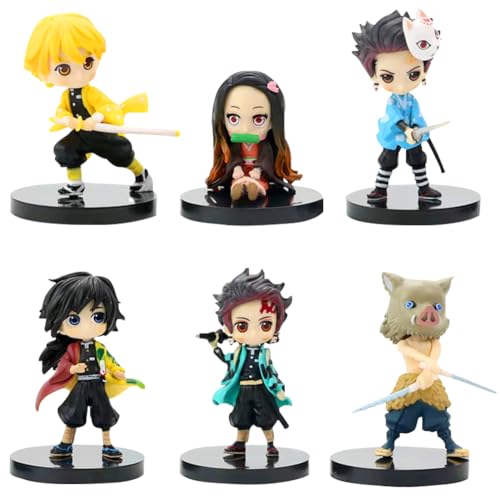 EXOSSBA Japanische Anime Figuren Cake Topper, 6 Stück Anime Figuren, Charaktere Statue Collectibles, für Cake Dekorationsornamente Desktop Dekoration Wohnkultur Dekor von EXOSSBA