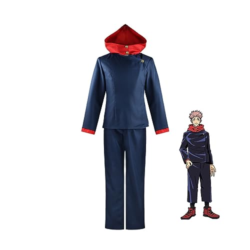 EXOTUF Anime Itadori Yuji Cosplay Kostüm Schuluniform Set Unisex Halloween Party,Blue-M von EXOTUF