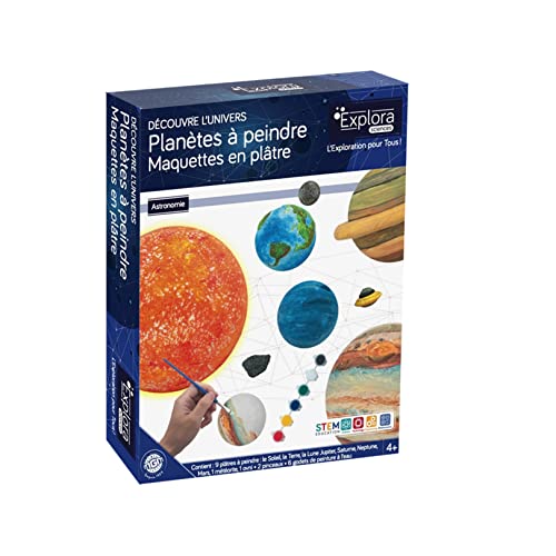 EXPLORA - Gipsplaneten zum Bemalen - Astronomie - 544230-9 Stück - Sonnensystem - Malerei - Kinderspiel - DIY - Kreativität - Weltraum - Universum - Wissenschaft - Ab 4 Jahren von EXPLORA SCIENCES