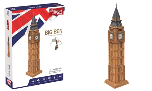 EXPLORA - Big Ben - 3D-Puzzle - 540021-44 Teile - Historisches Denkmal - Level 4 - Ohne Kleber oder Schere - Bildung - London - Bauspiel - Geschenk - Modell - Ab 5 Jahren von EXPLORA SCIENCES