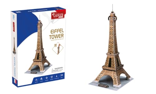 EXPLORA - Eiffelturm - 3D-Puzzles 540020 - 39 Teile - Historisches Denkmal - Level 4 - Ohne Kleber oder Schere - Bildungs - Paris - Konstruktionsspiel - Geschenk - Modell - Ab 5 Jahren von EXPLORA
