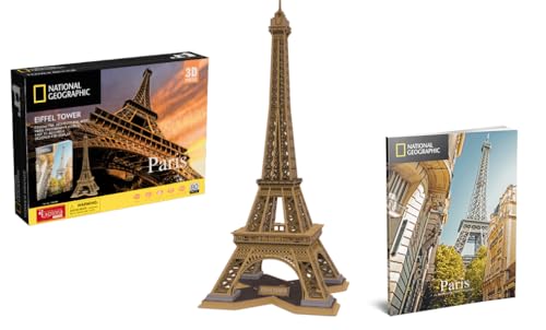 EXPLORA - Eiffelturm - 3D-Puzzles 540203 - 131 Teile - Historisches Denkmal - Level 5 - Ohne Kleber oder Schere - Paris - Bauspiel - National Geographic Lizenz - Ab 8 Jahren von EXPLORA